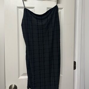 black plaid mini dress divided brand